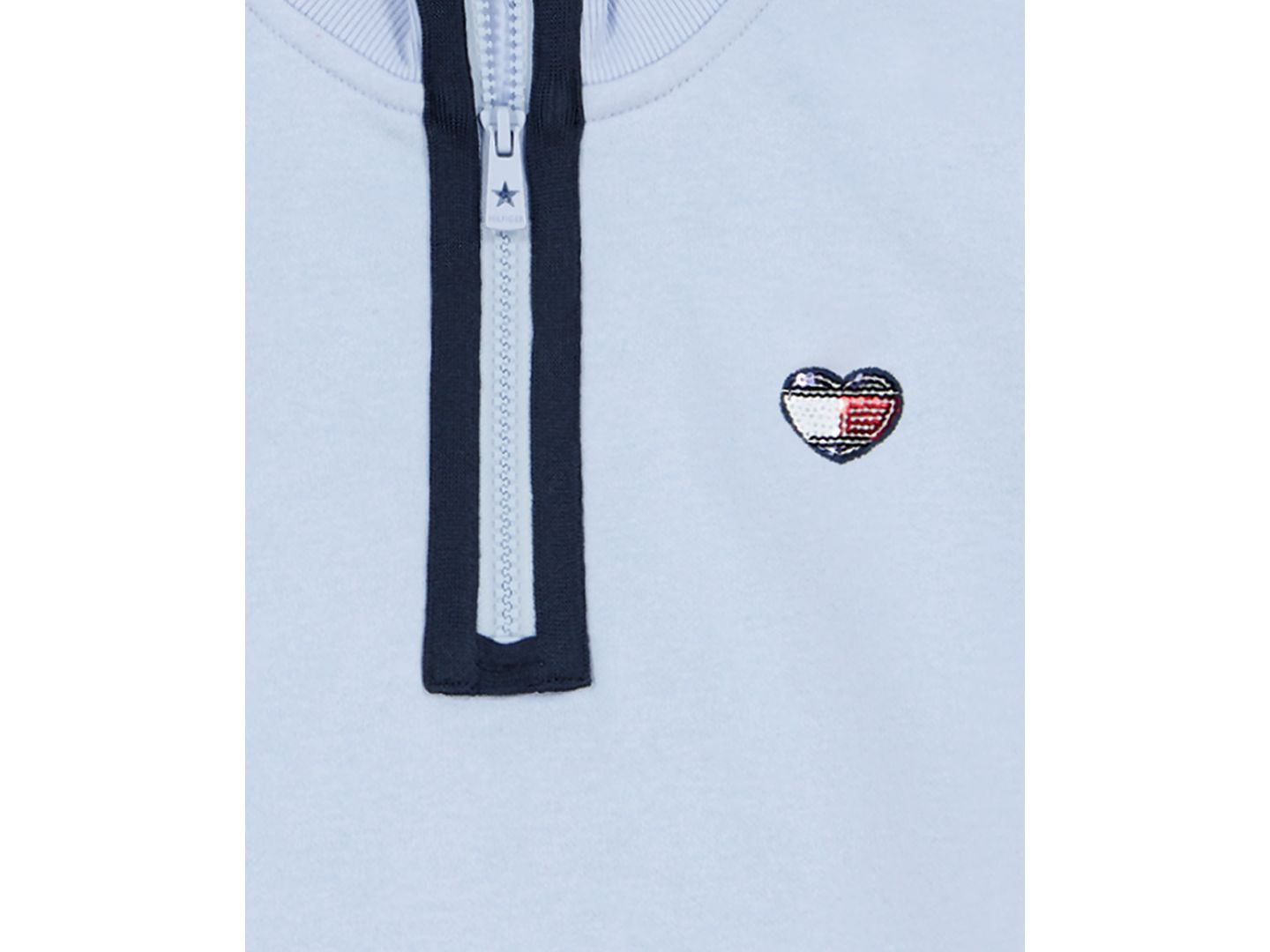 Толстовка Tommy Hilfiger Fleece Quarter-Zip для девочек, цвет: Синий — фото 5