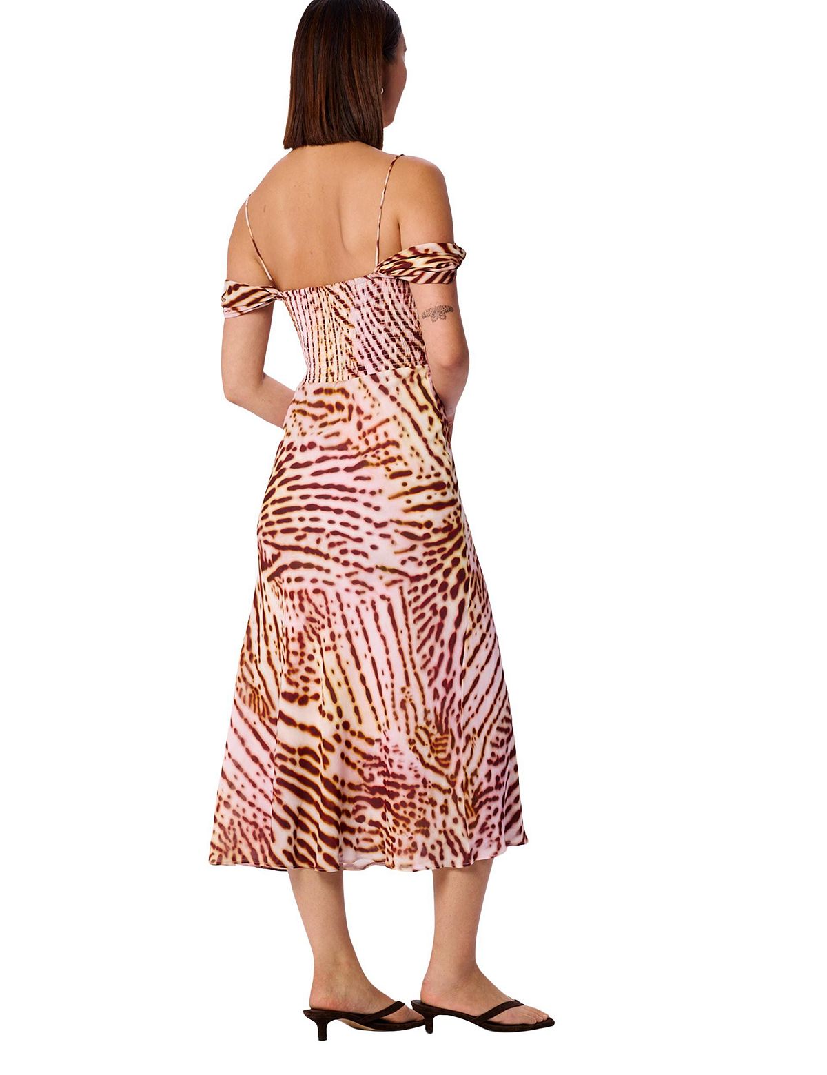 Whistles Women's Orchid Print Scarf Midi Dress view 2 — MAYCSS fashion products