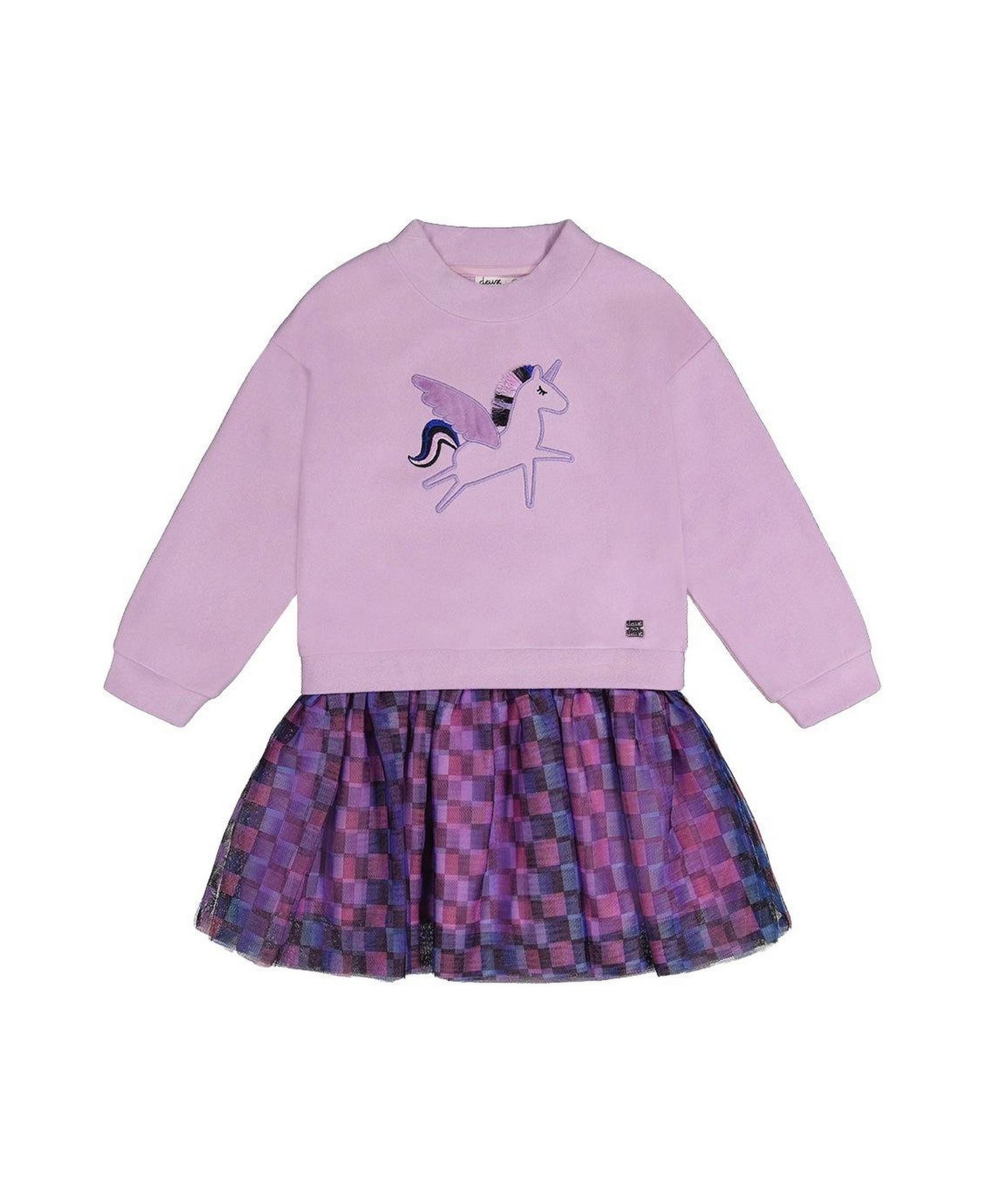 Girls' (6-12) Bi-Material Dress
