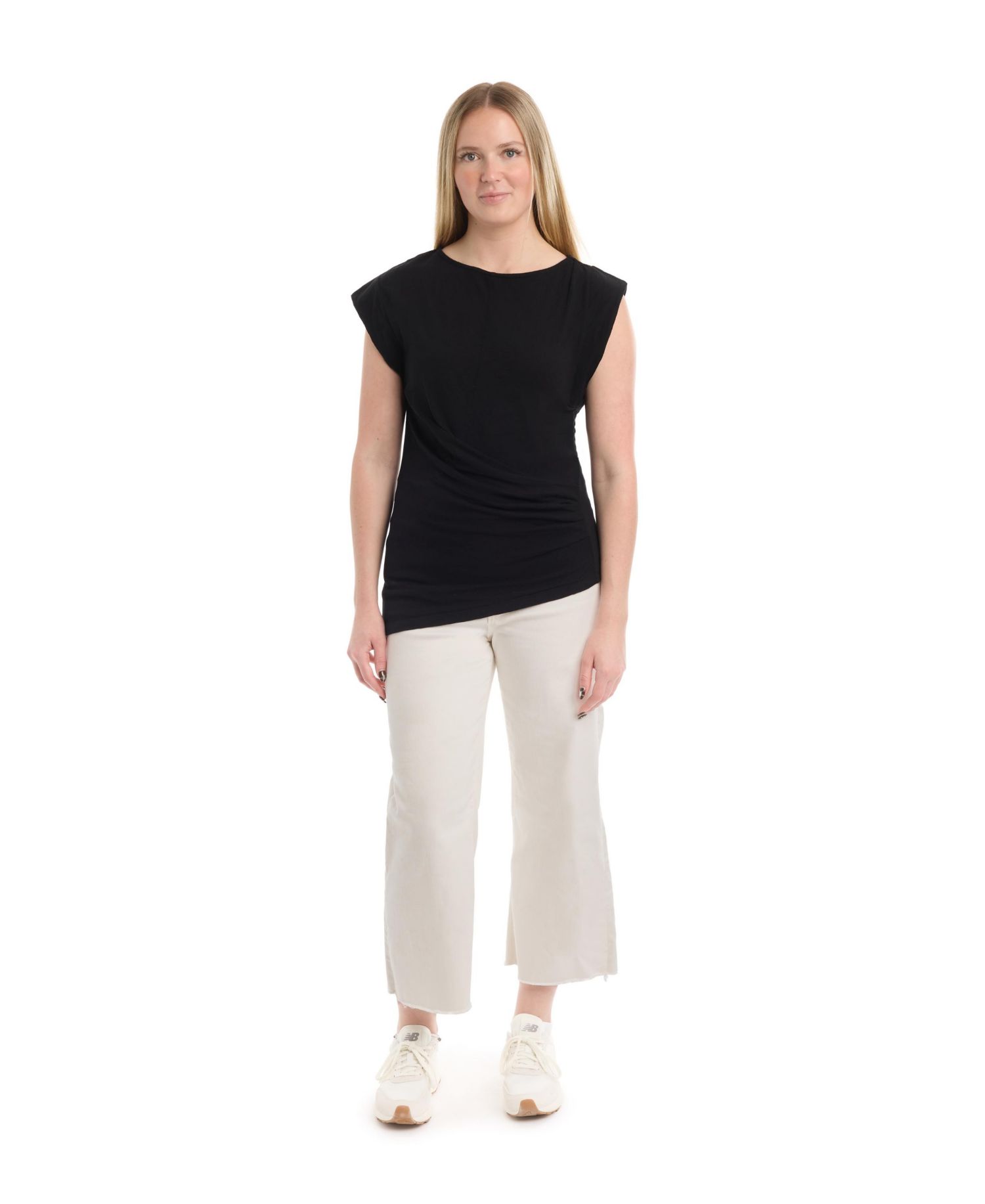 Women's Boat Neck Rolled Cuff Tee