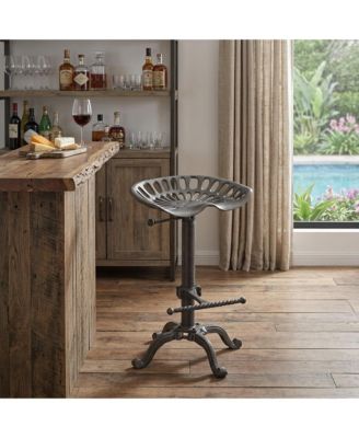 23" Iron Backless Adjustable Height Bar Chair