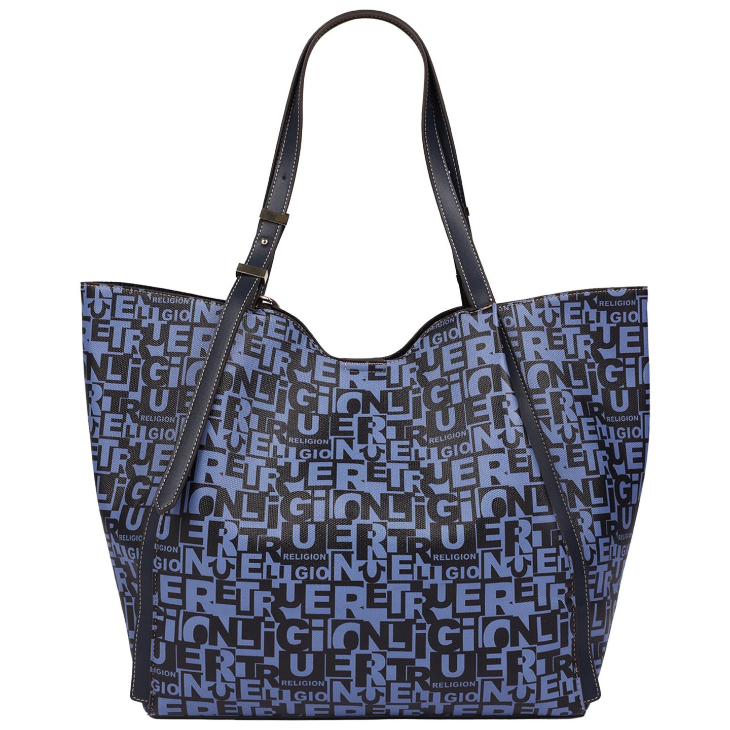 Женская сумка True Religion Multi Patch Graphic with Buddha Charm and Adjustable Shoulder Straps, цвет: Синий — фото 4