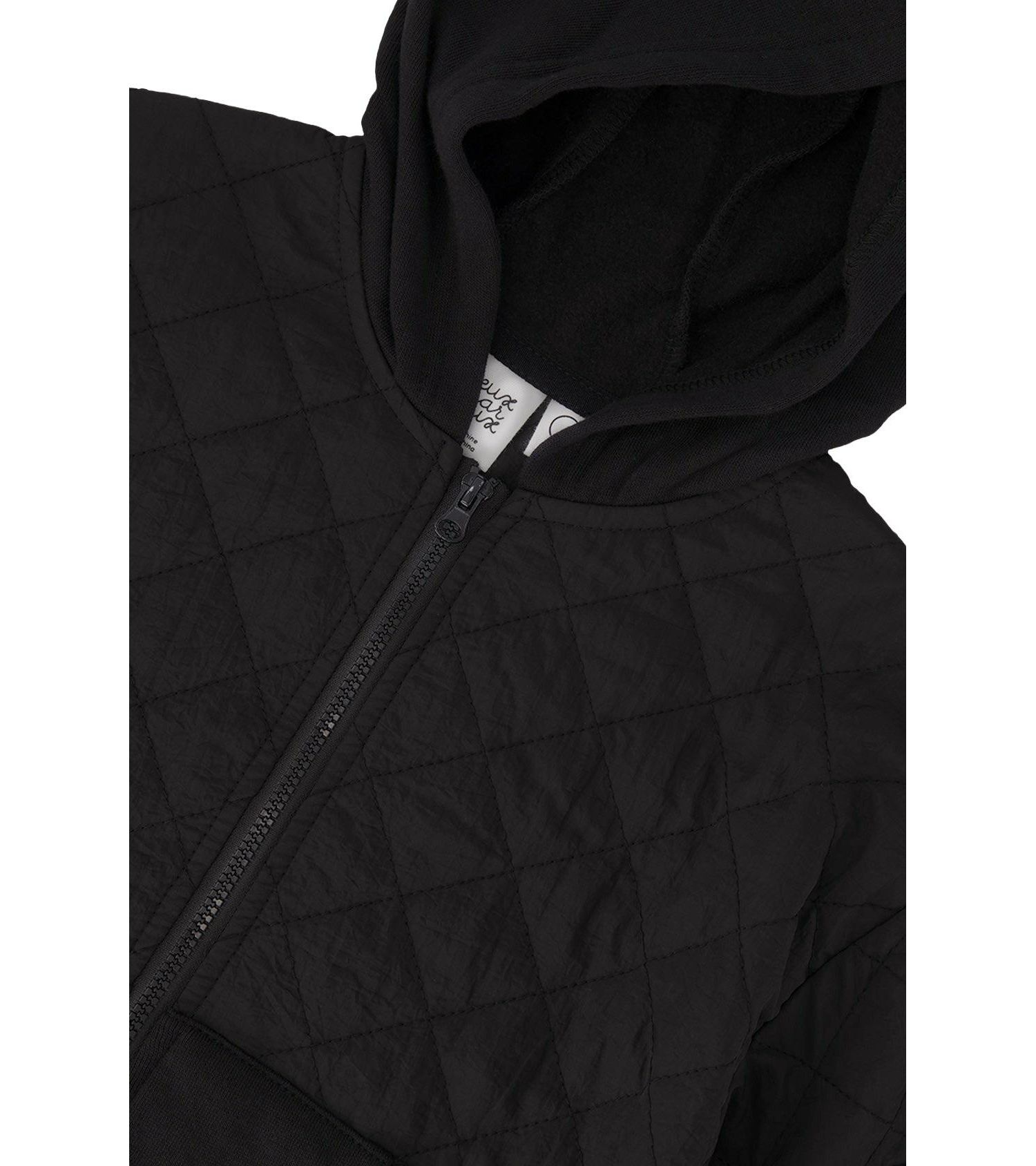 Boy's (6-12) Full Zip Hooded Bi-Material Cardigan