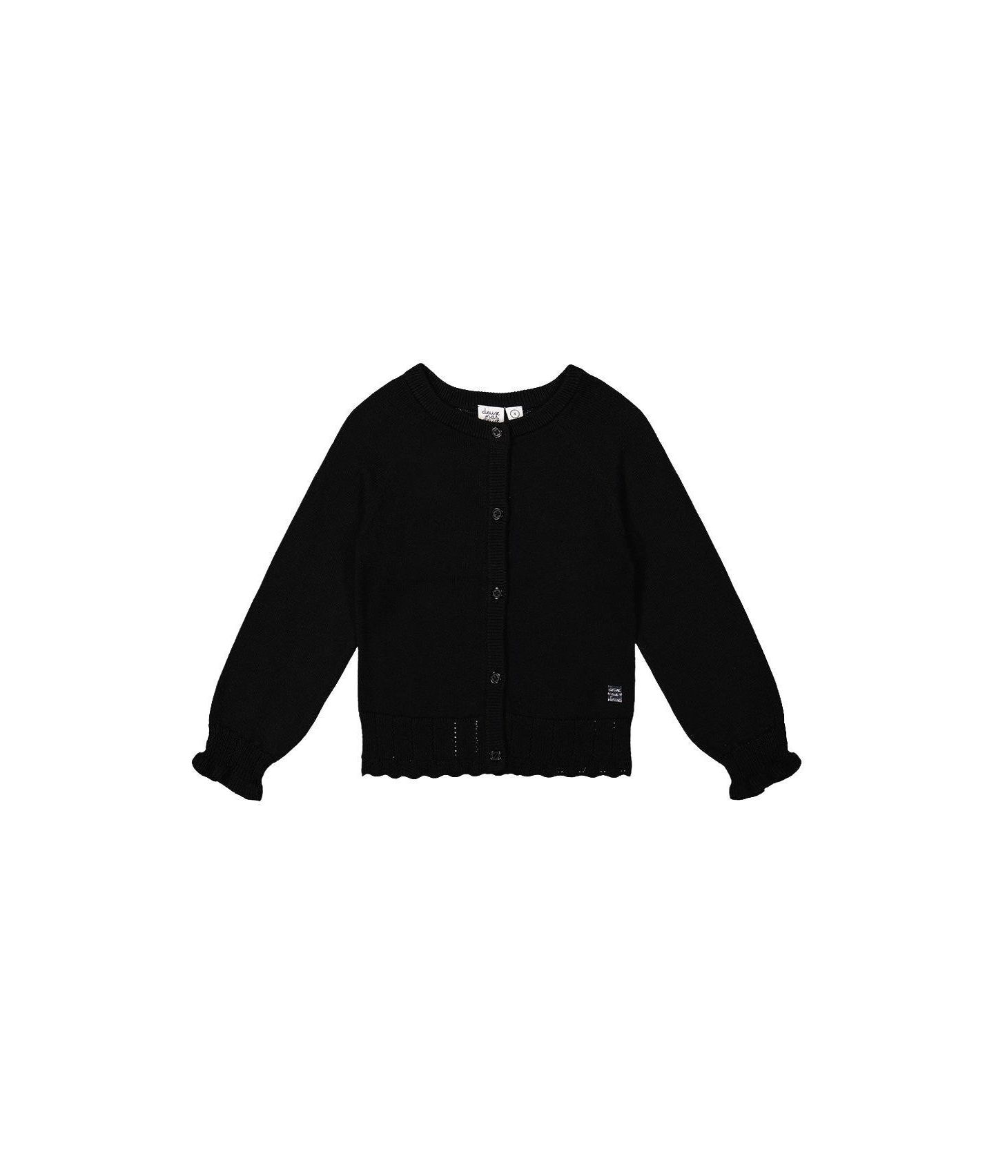 Кардиган Deux par Deux Knit Cardigan Sweater для девочек-малышей, цвет: Чёрный — фото 1