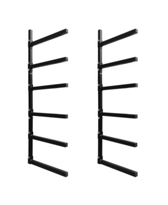 Foldable Lumber Rack Wall Mount 6-Tier Steel Organizer