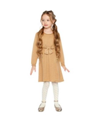 Little Girls Knitted Dress Cinnamon