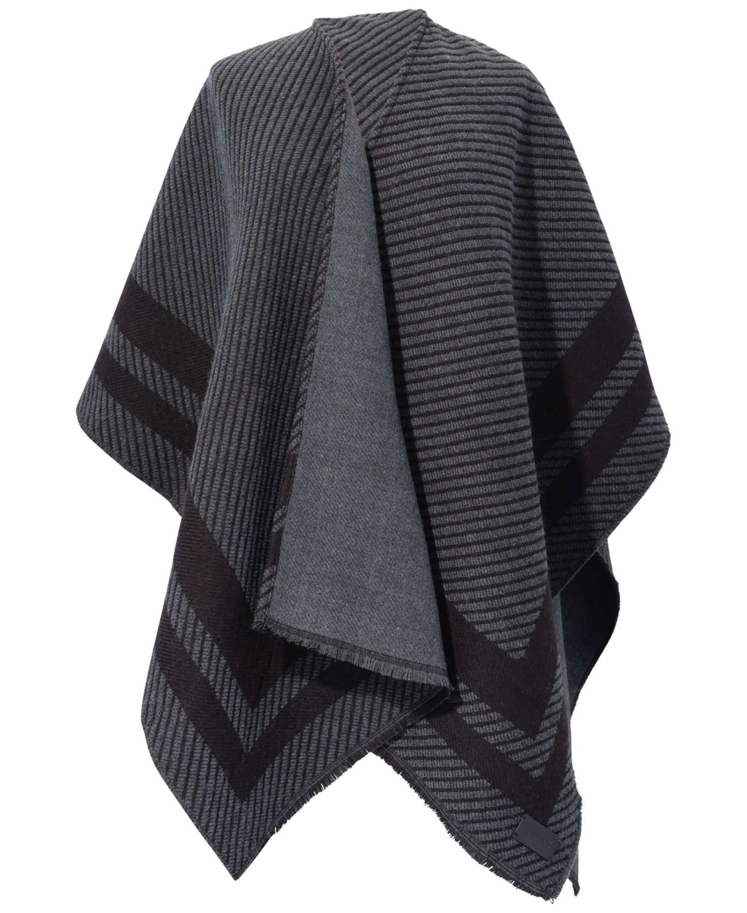 Woven Twill Border Ruana