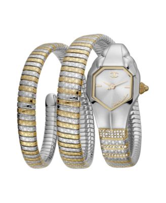 Women's Glam Snake Quartz IP Stainless Steel Bracelet Watch