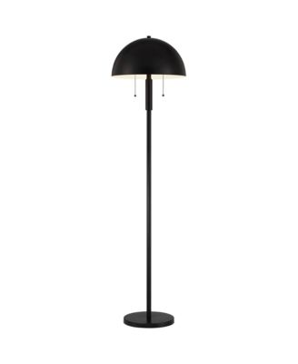 Rhys Mid Century Modern 62" Tall Standing Floor Lamp Skinny Pole Pull Chain Metal Bedroom Mushroom Dome Shade