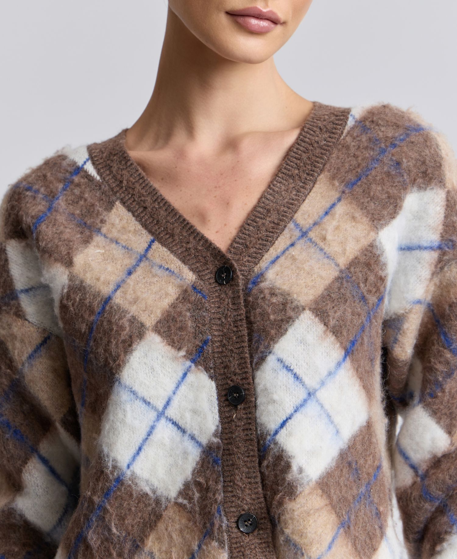 Women's Argyle Jacquard Cardigan