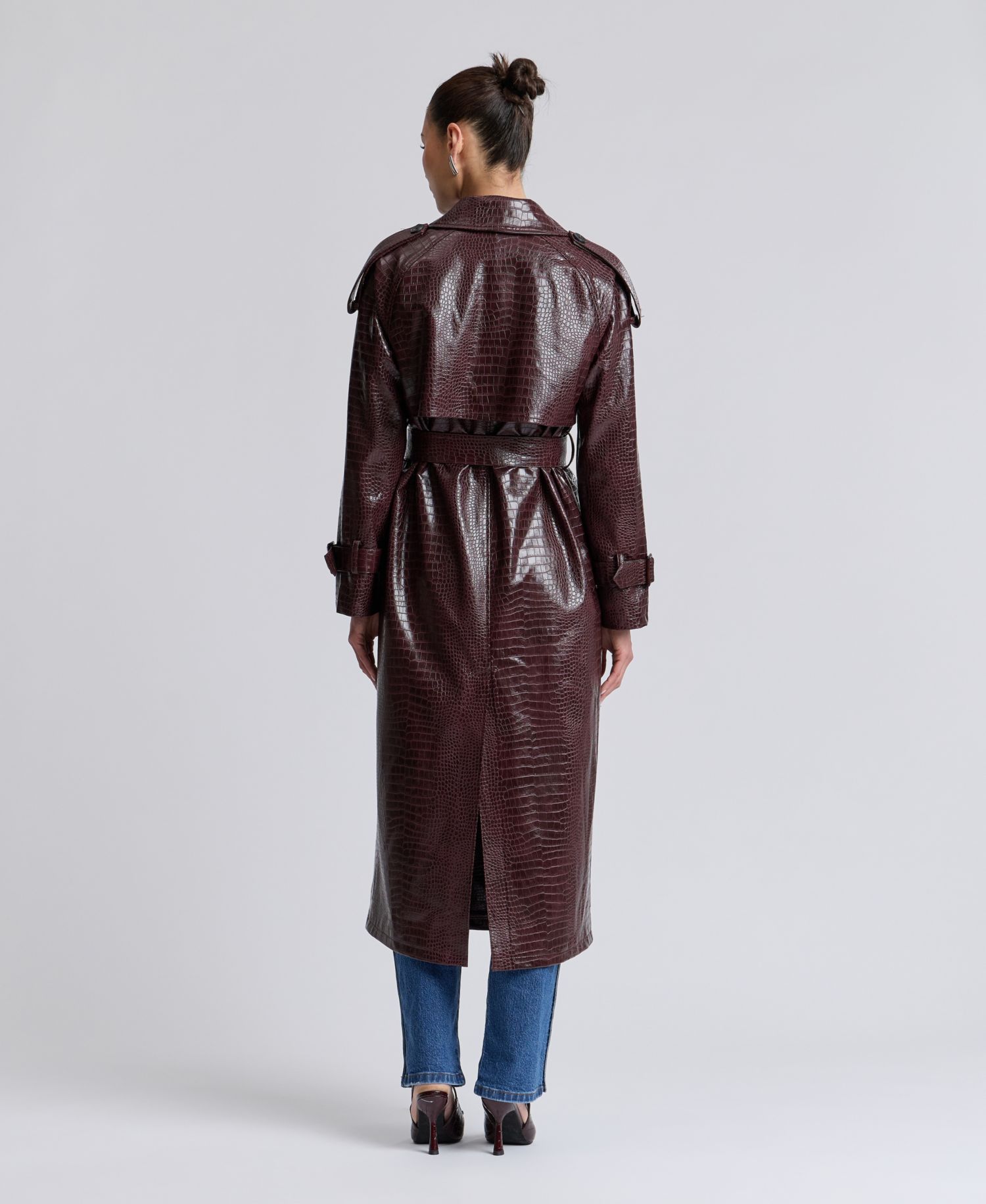 Women's Maxi Double-Breasted Trench Coat