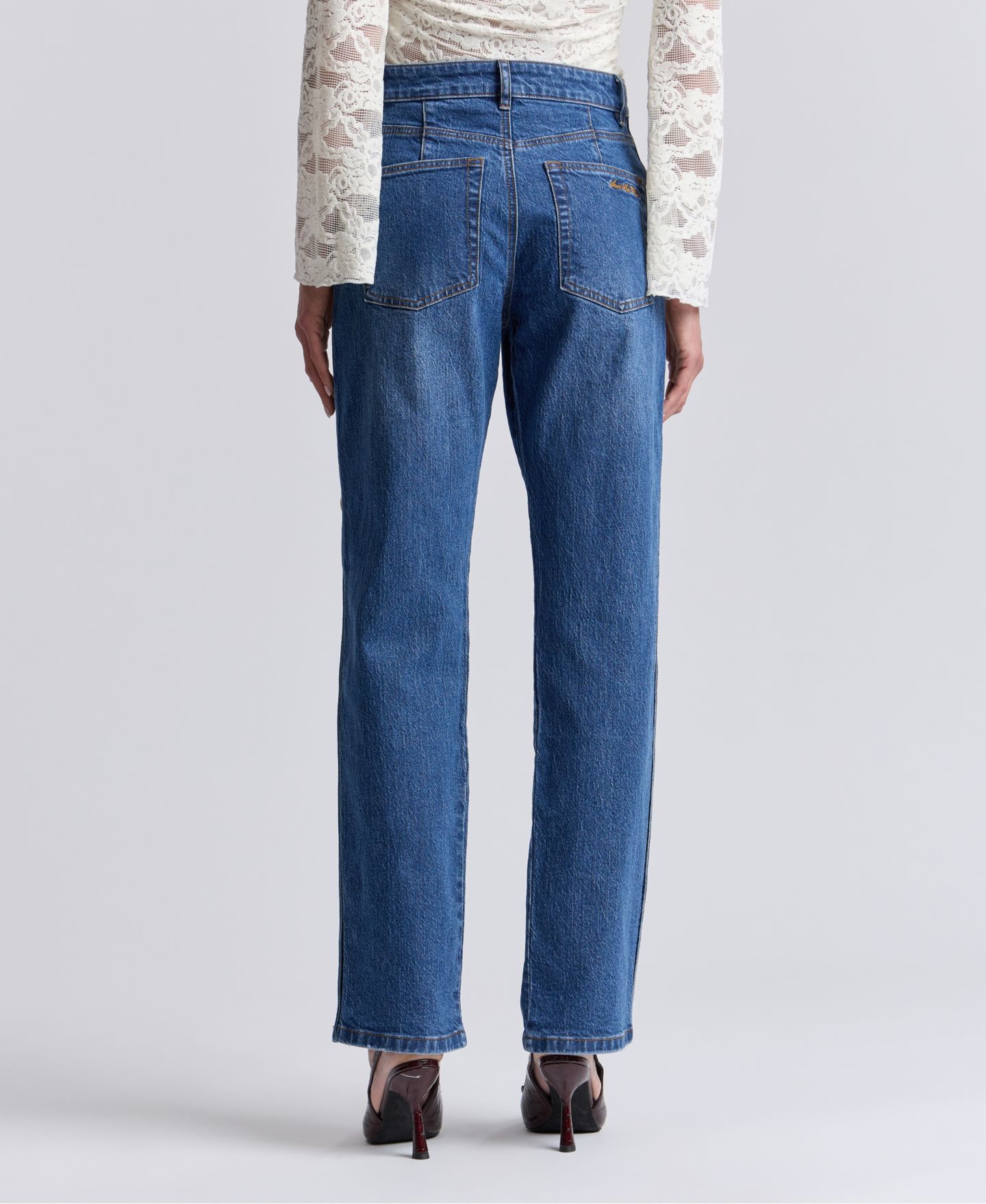 Женские джинсы Avec Les Filles High-Rise Side Shank Straight-Leg, цвет: Варёный — фото 5