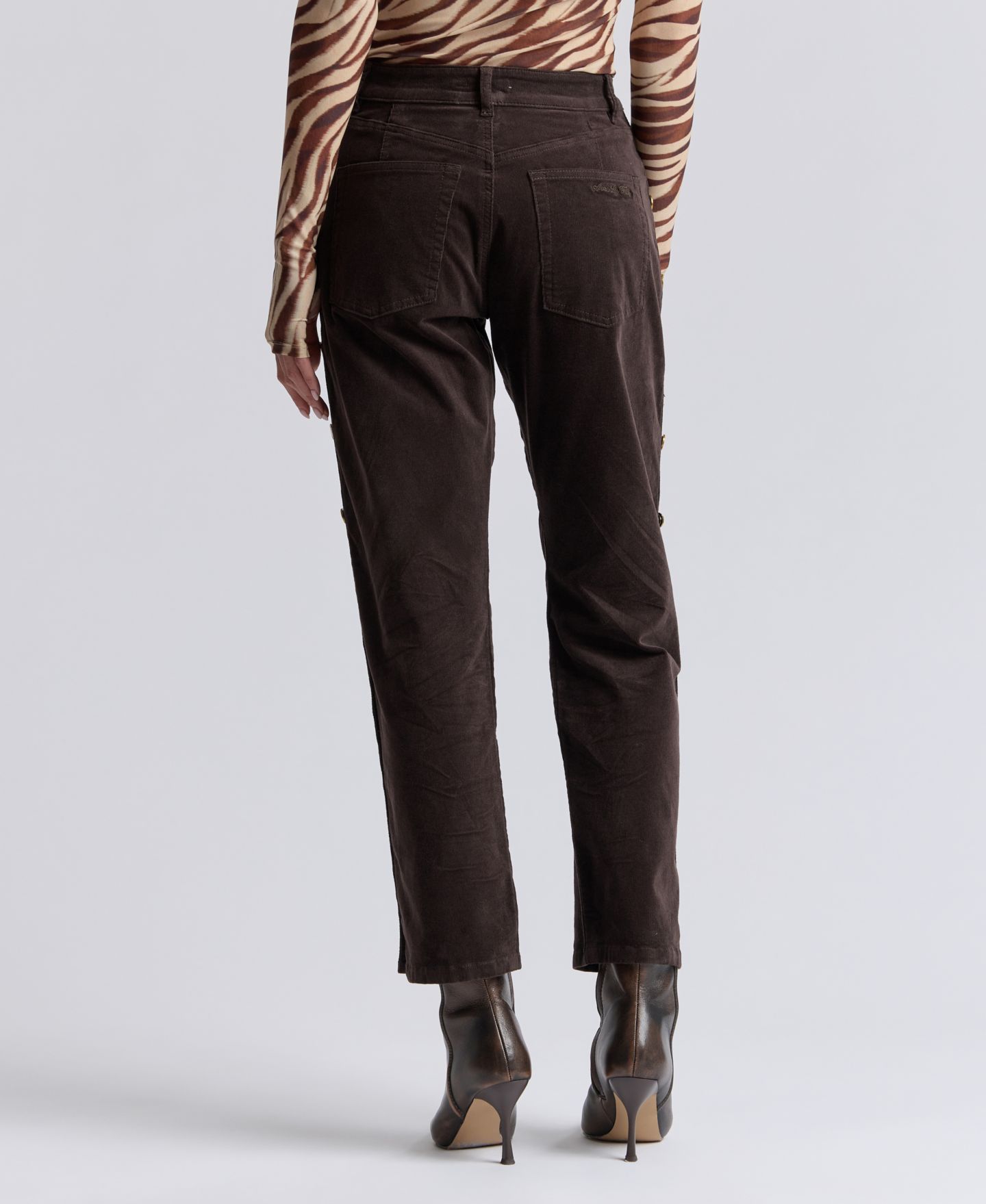 Женские брюки Avec Les Filles High-Rise Yoke Detail, цвет: Кофейный — фото 5
