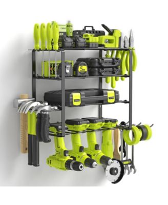 Power Tool Organizer Wall Mount Drill Holder 4 Layer Storage