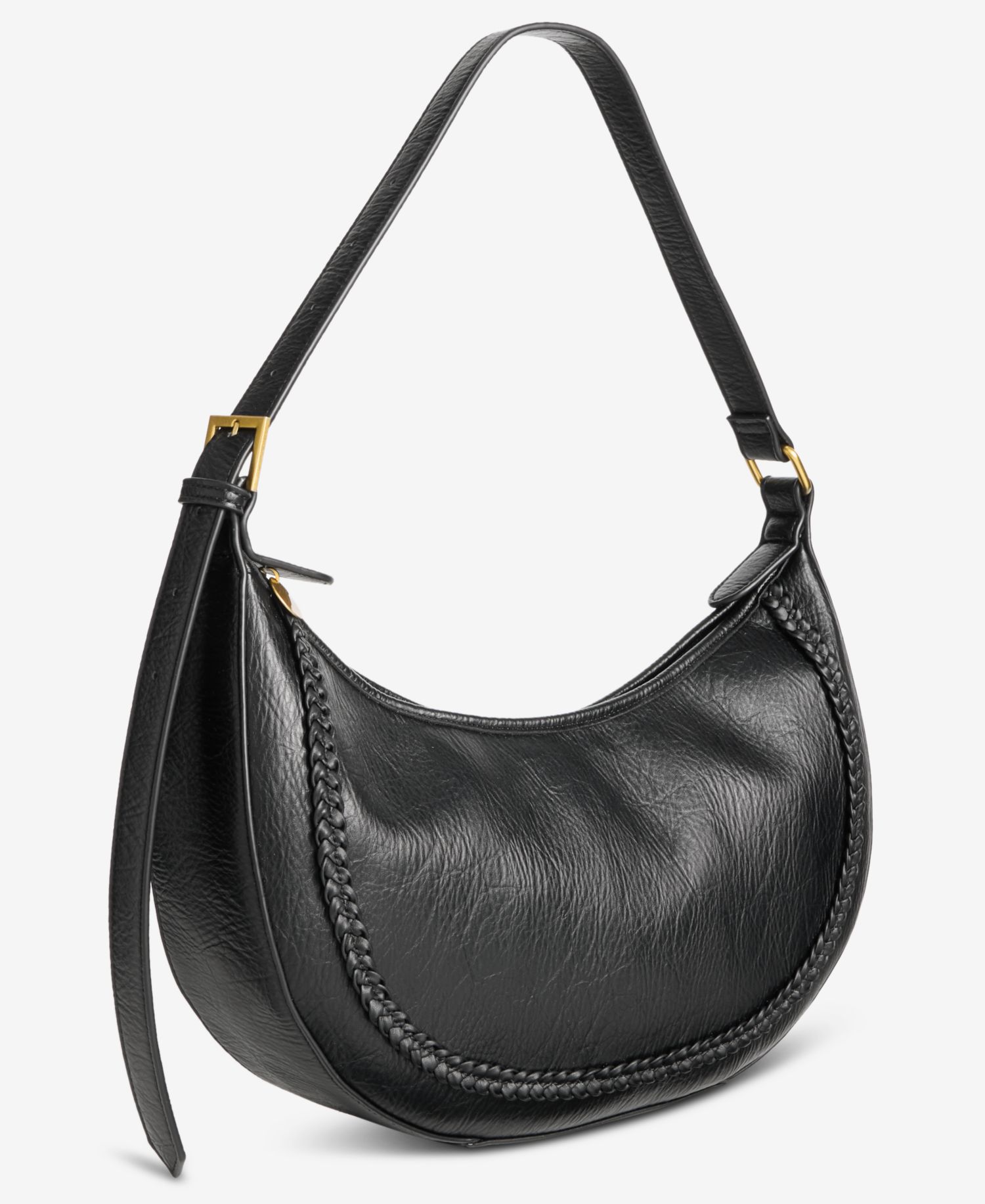 Braided-Edge Crescent Bag