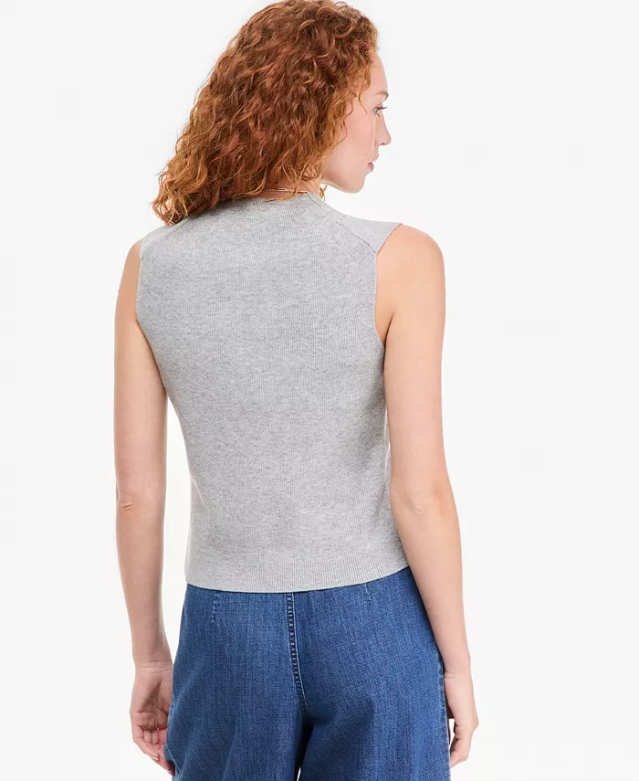 Women's V-Neck Button-Front Sweater Vest - thumbnail 2
