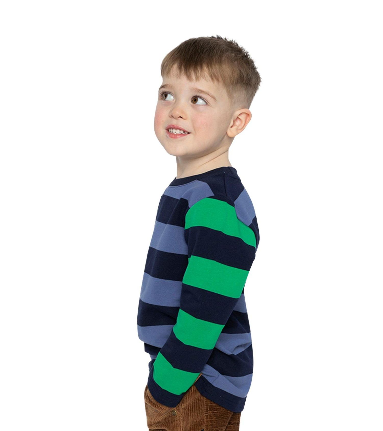 Little and Big Boy Large Striped Long Sleeve T-Shirt