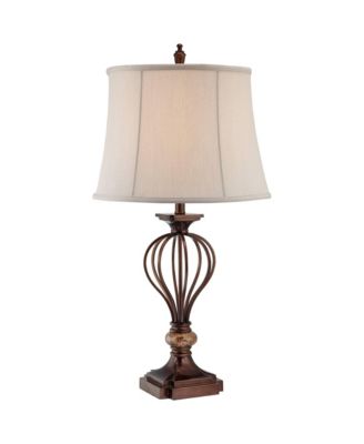 Villa Roma Traditional Table Lamp 29 1/2" Tall Dark Bronze Drum Shade for Bedroom Living Room Bedside Nightstand Office Kids