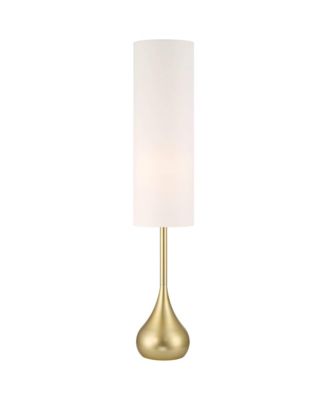 Moderne Mid Century Modern 62" Tall Standing Floor Lamp Droplet Foot Switch Metal Soft Finish Living Room