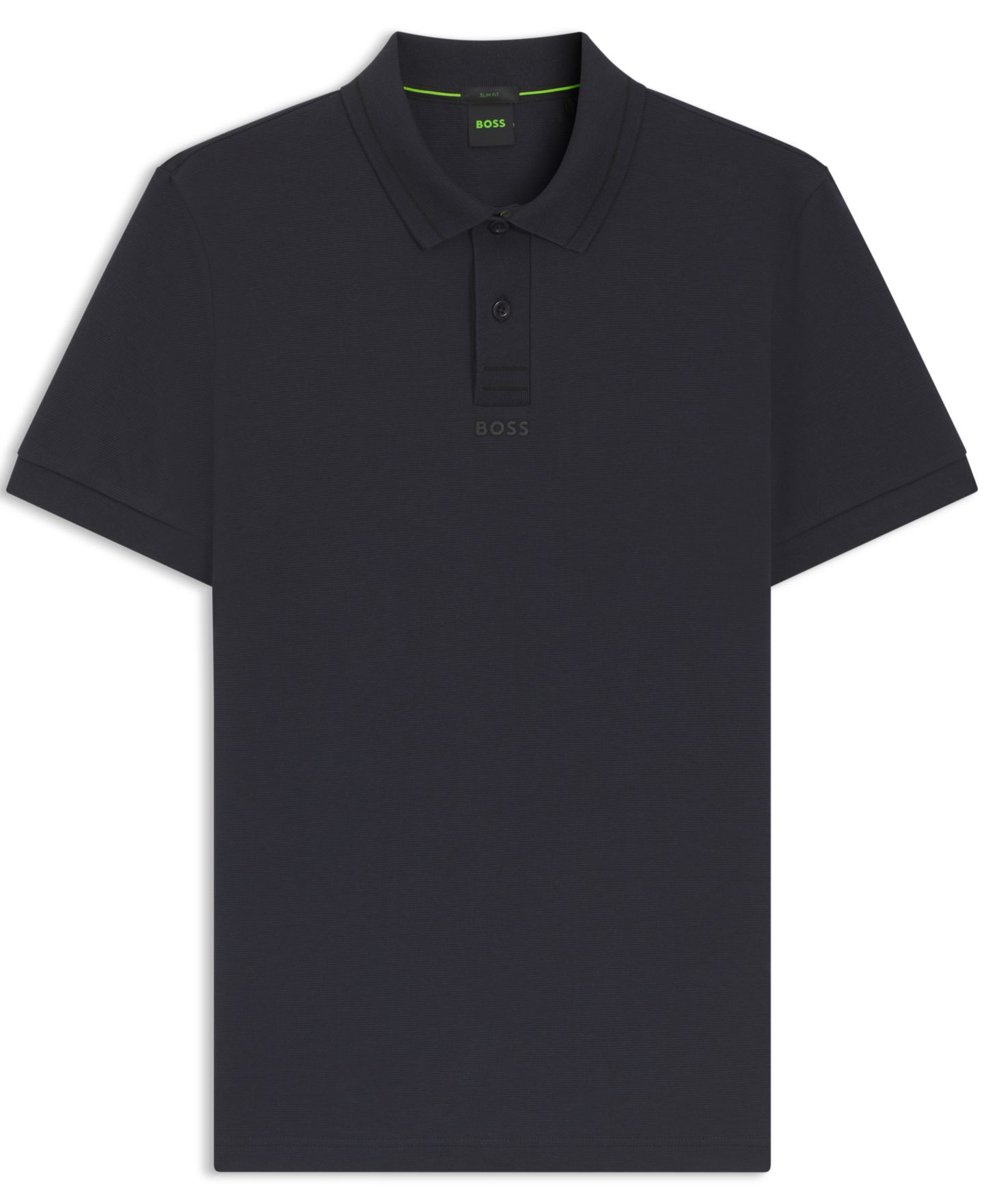 Мужское поло Hugo Boss Cotton Piqué Slim-Fit Polo Shirt, цвет: Тёмный синий — фото 3