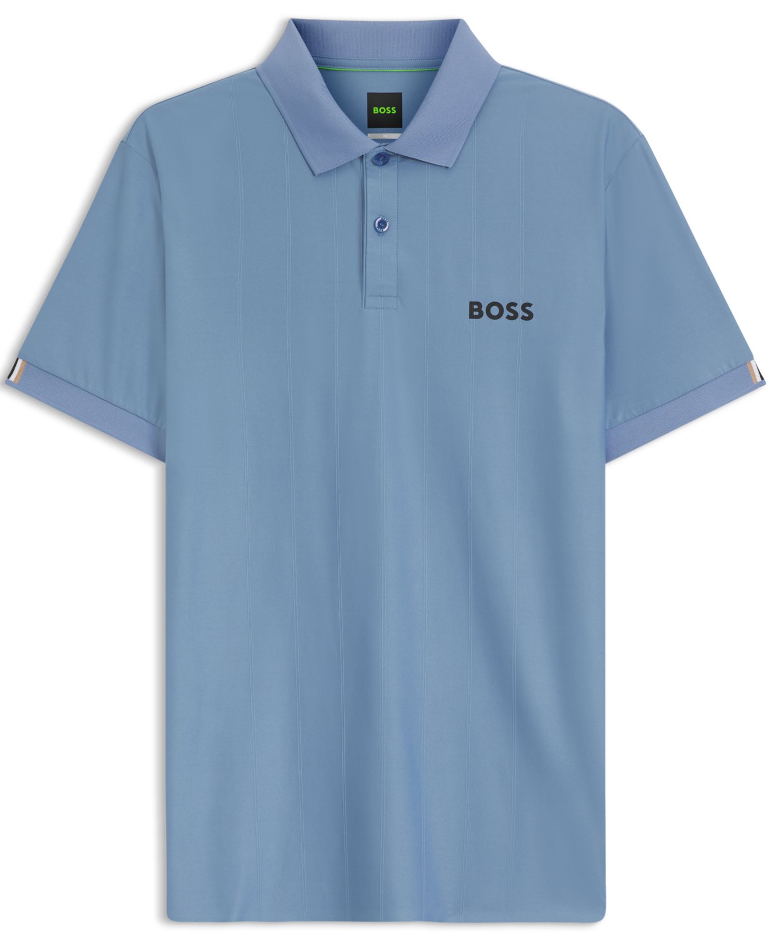Men's Four-Way Stretch Stripe-Jersey Slim-Fit Polo Shirt