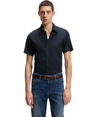 BOSS by Men's Stretch Linen Slim-Fit Shirt