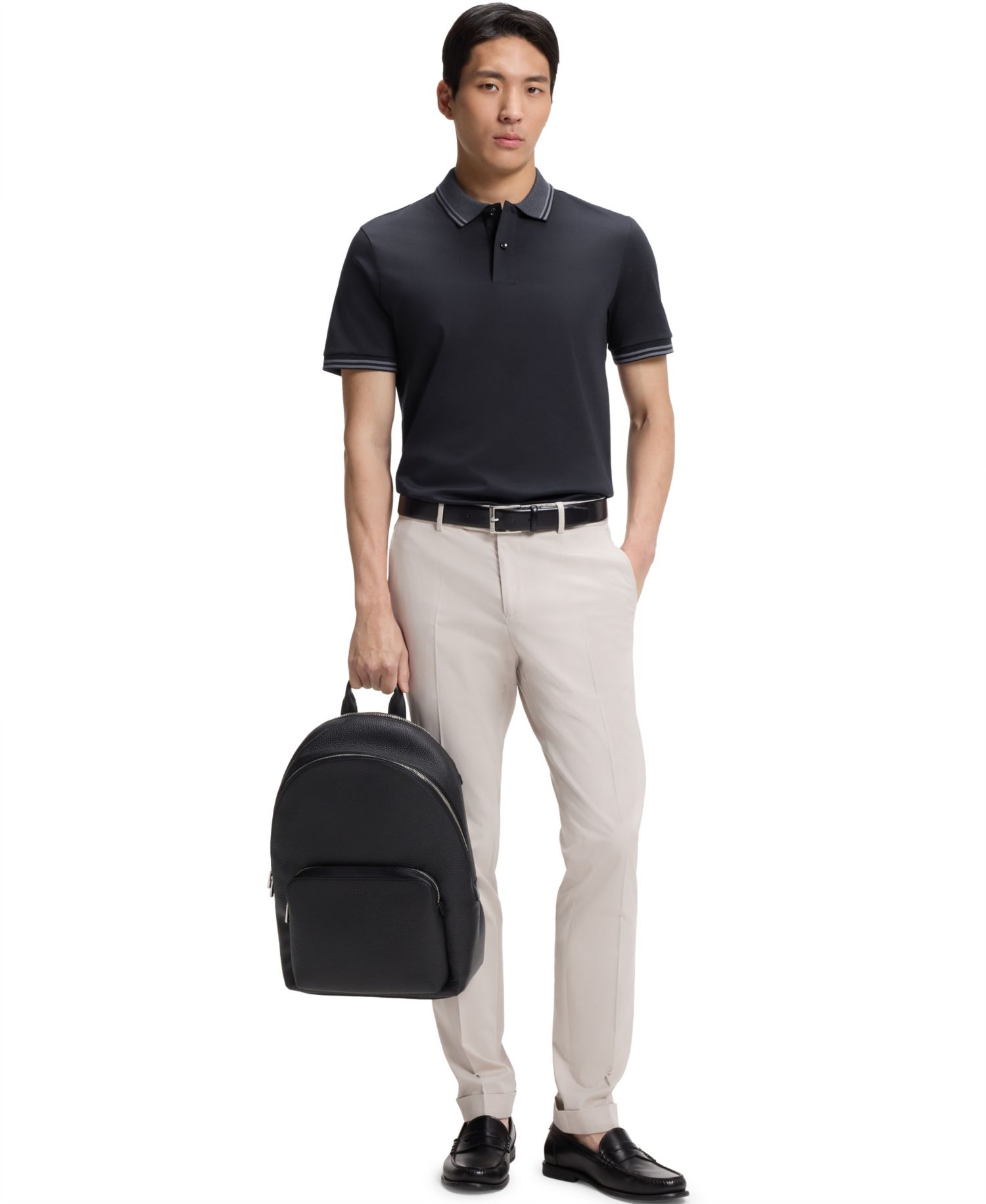 Men's Mercerized-Cotton Slim-Fit Polo Shirt