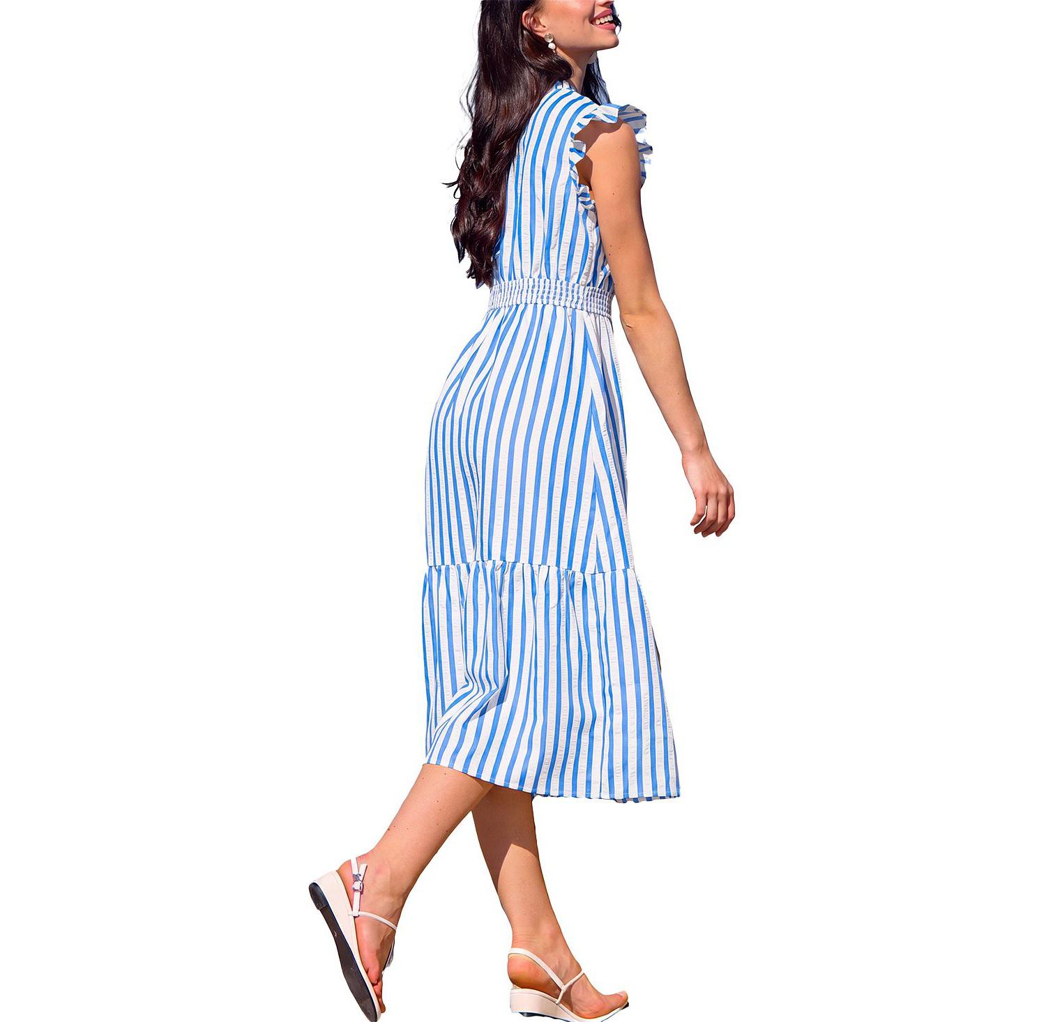 Women's Rain Check Striped Maxi Beach Dress