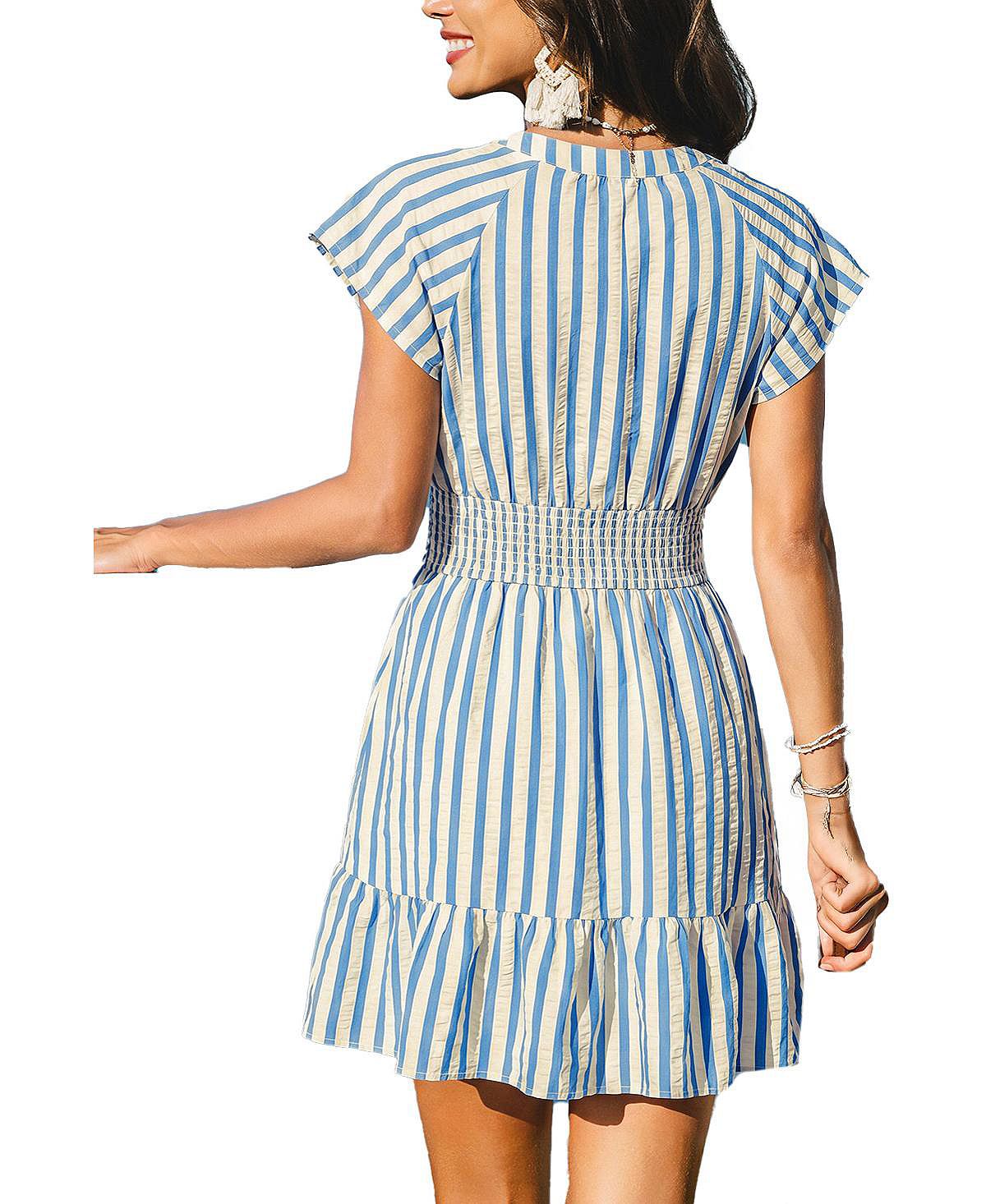 Cupshe Women's Azalea Striped Mini Beach Dress view 2 — MAYCSS fashion products