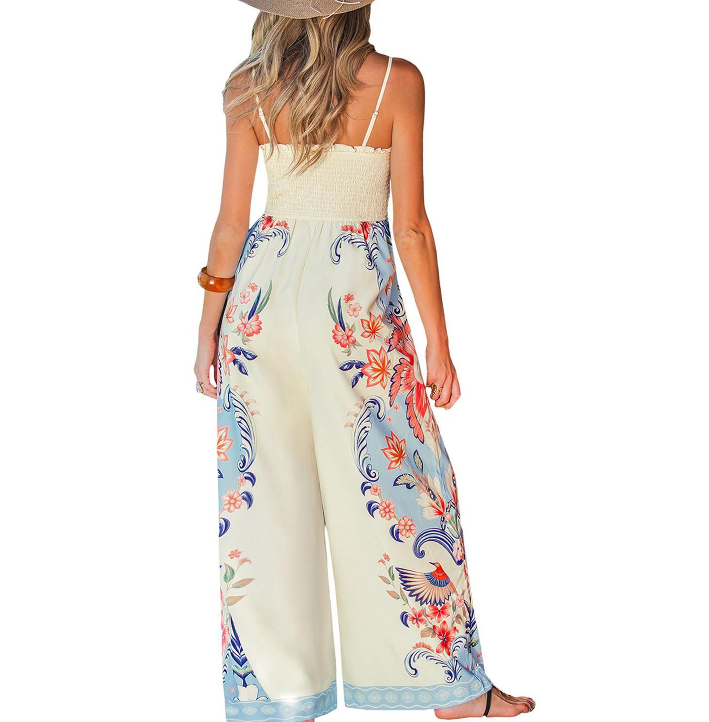 Женский комбинезон Cupshe Grand Gesture Tropical Jumpsuit, цвет: Пастельный синий — фото 3