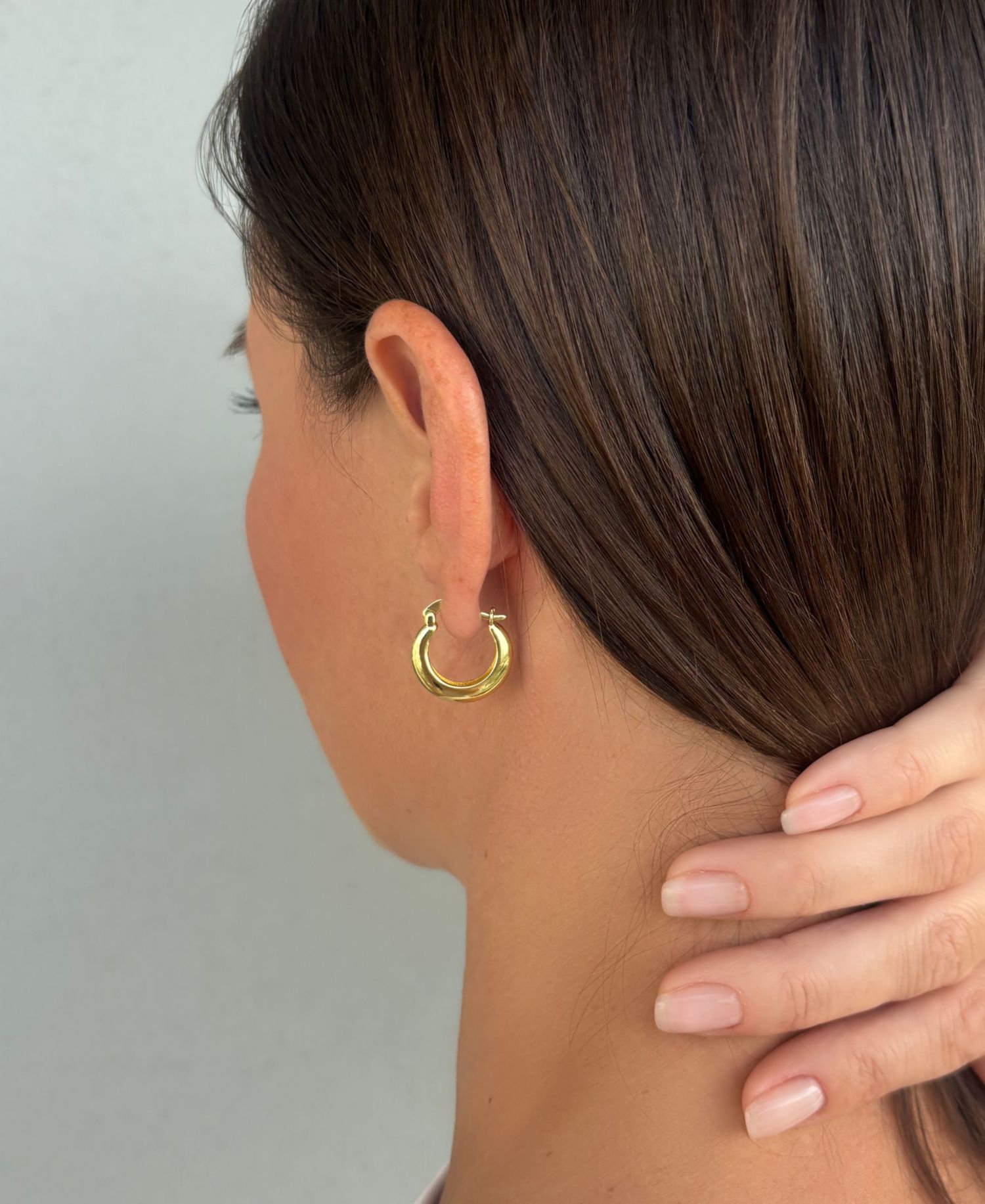 Gold Set of 2 Purse Hoop Earrings