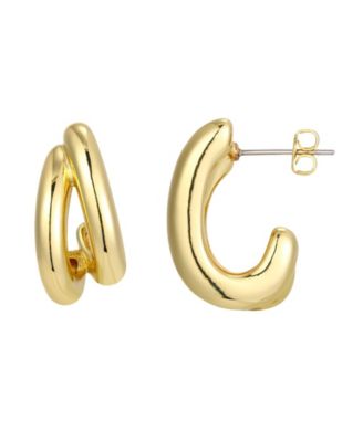 Gold-Plated Double Hoop Earrings