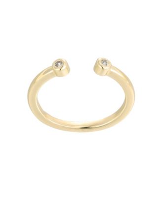 Gold Cubic Zirconia Ends Open Adjustable Toe Ring