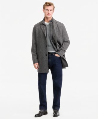 Men's Regular-Fit Wool-Blend Twill Car Coat