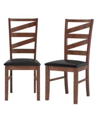 Set of 2 Dining Chairs with Rubber Wood Legs Kitchen Side Seating