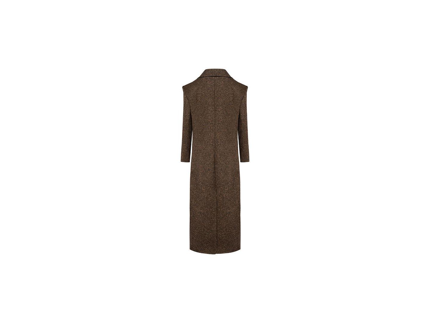 Женское пальто PCFG Cashmere And Wool Blend Long Overcoat, цвет: Коричневый — фото 6
