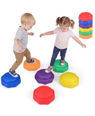 6 Piece Stepping Stones for Kids Non-Slip Balance Sensory Toys Indoor Outdoor