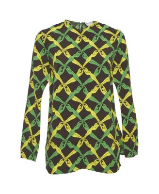 Women's Graphic Print Crepe Long Sleeve Blouse