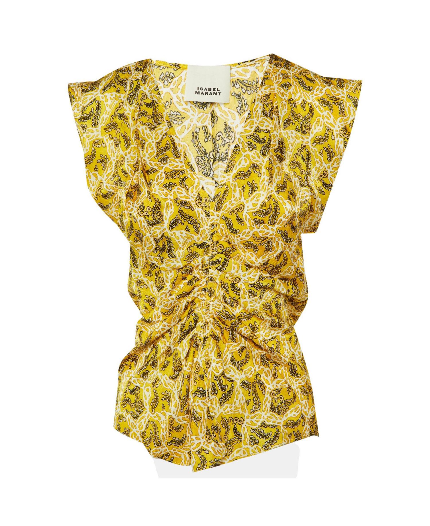 Women's Lonea Ruched Silk V-Neck Top