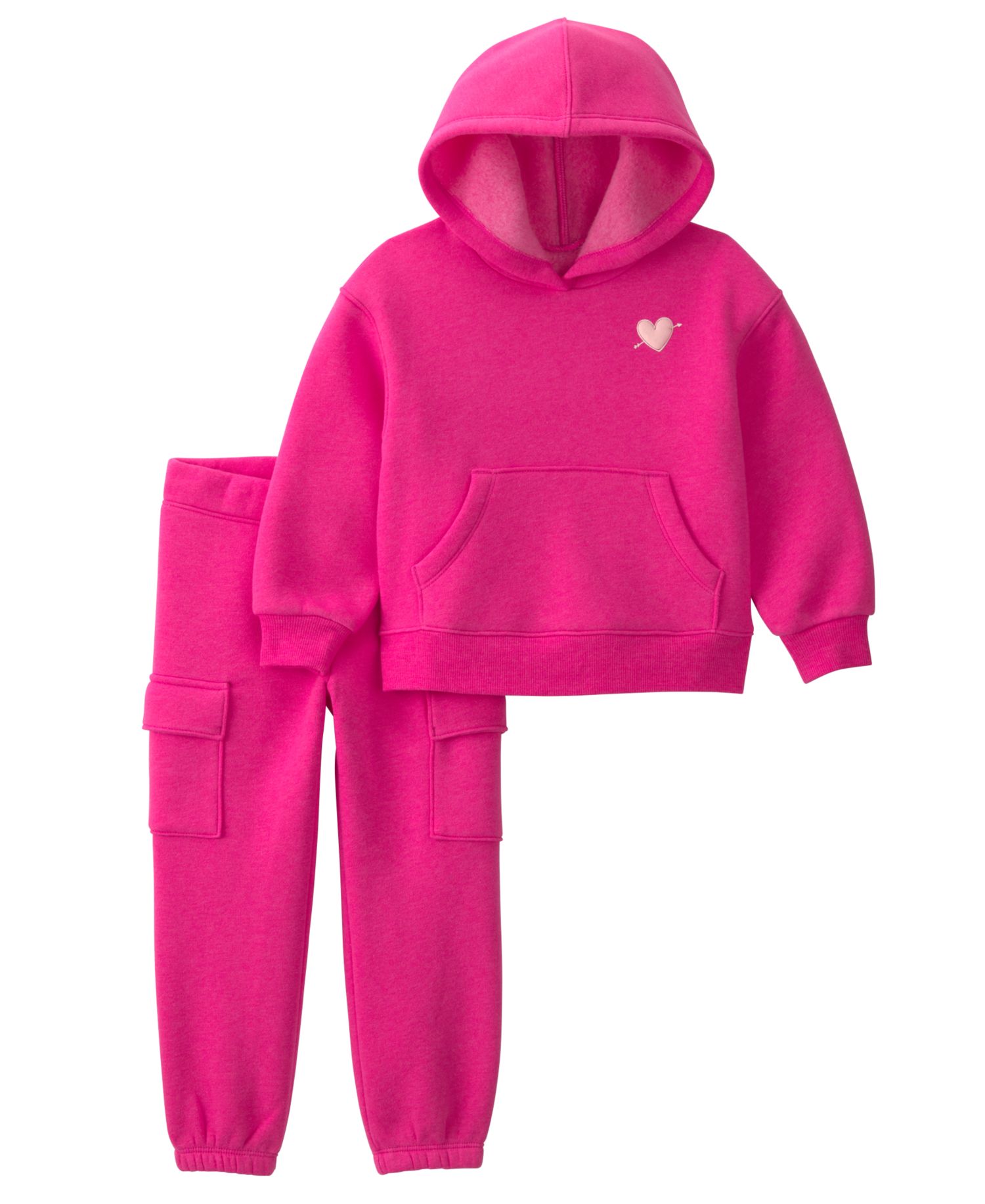 Baby Girls' Heart Fleece Hoodie and Pants, 2-Piece Set