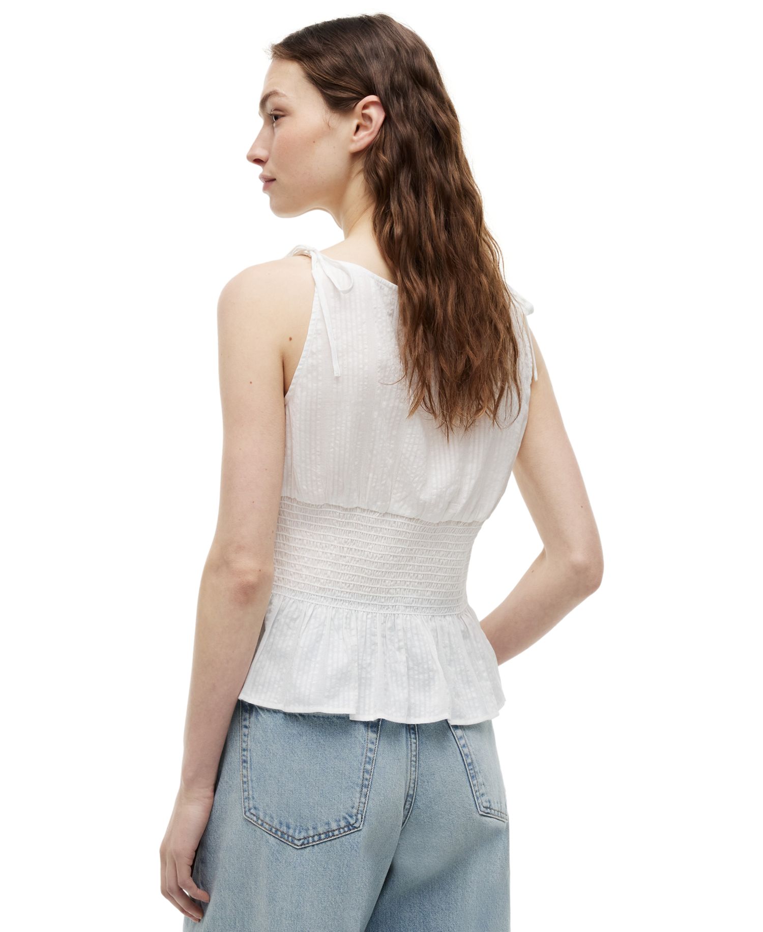 Women's Smocked Shoulder-Tie Top