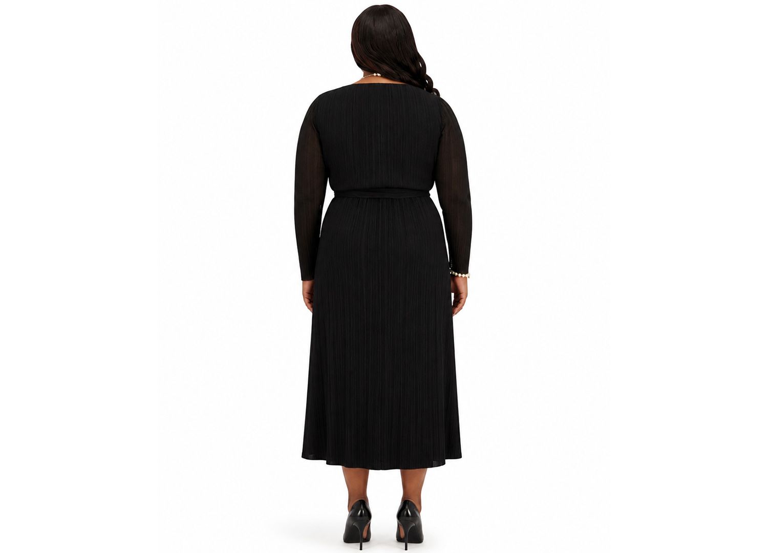 Women's V-Neck Long-Sleeve Dress