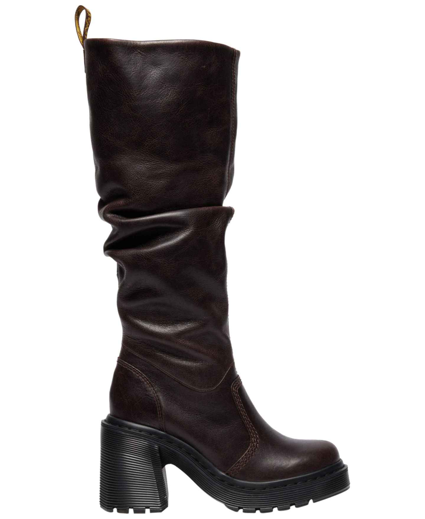 Женские ботинки Dr. Martens Kasey Kinsley Tumble Leather Round Toe, цвет: Тёмный коричневый — фото 2