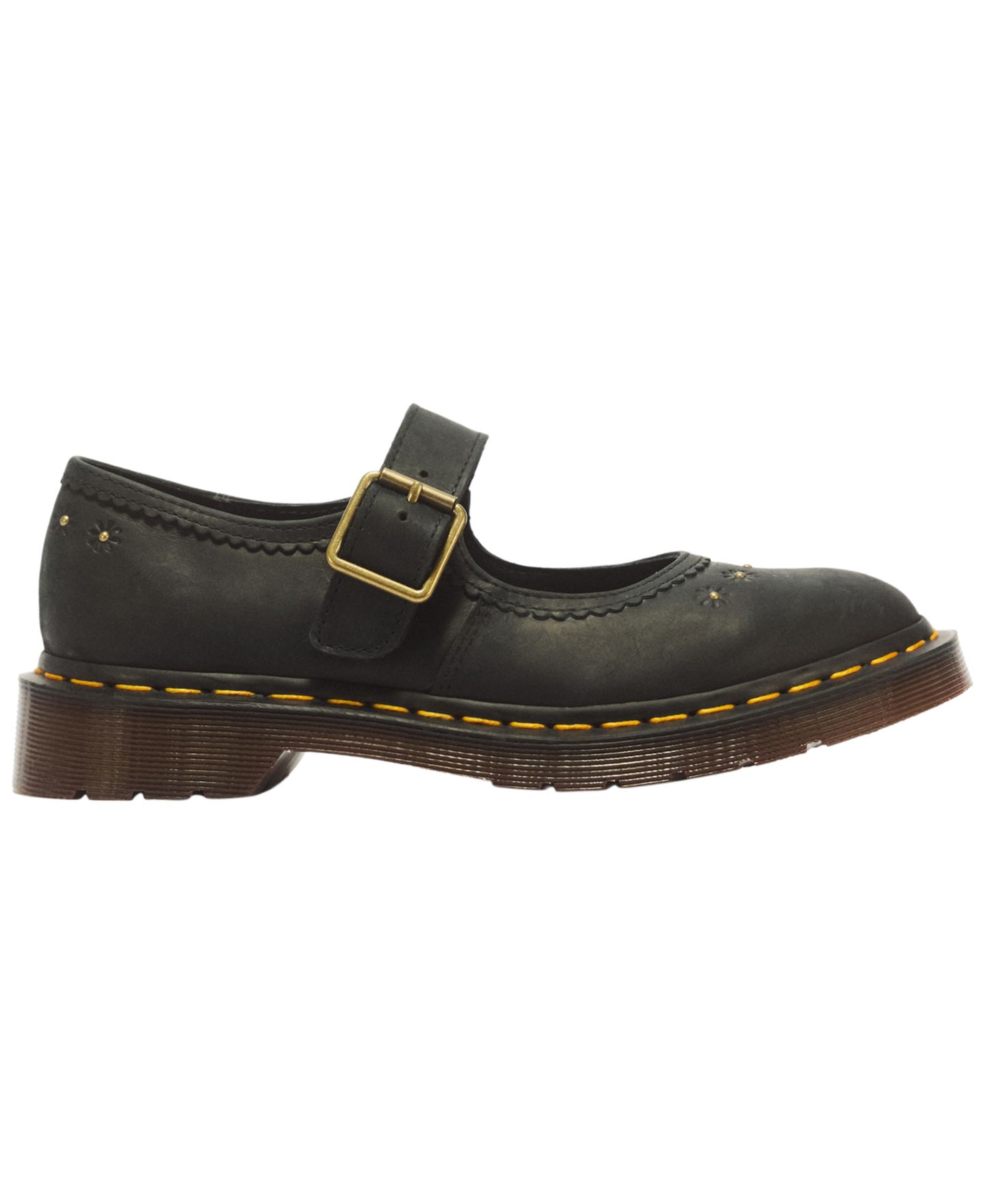 Женские балетки Dr. Martens Mary Jane Flower Crazy с миндалевидным носом, цвет: Чёрный — фото 2