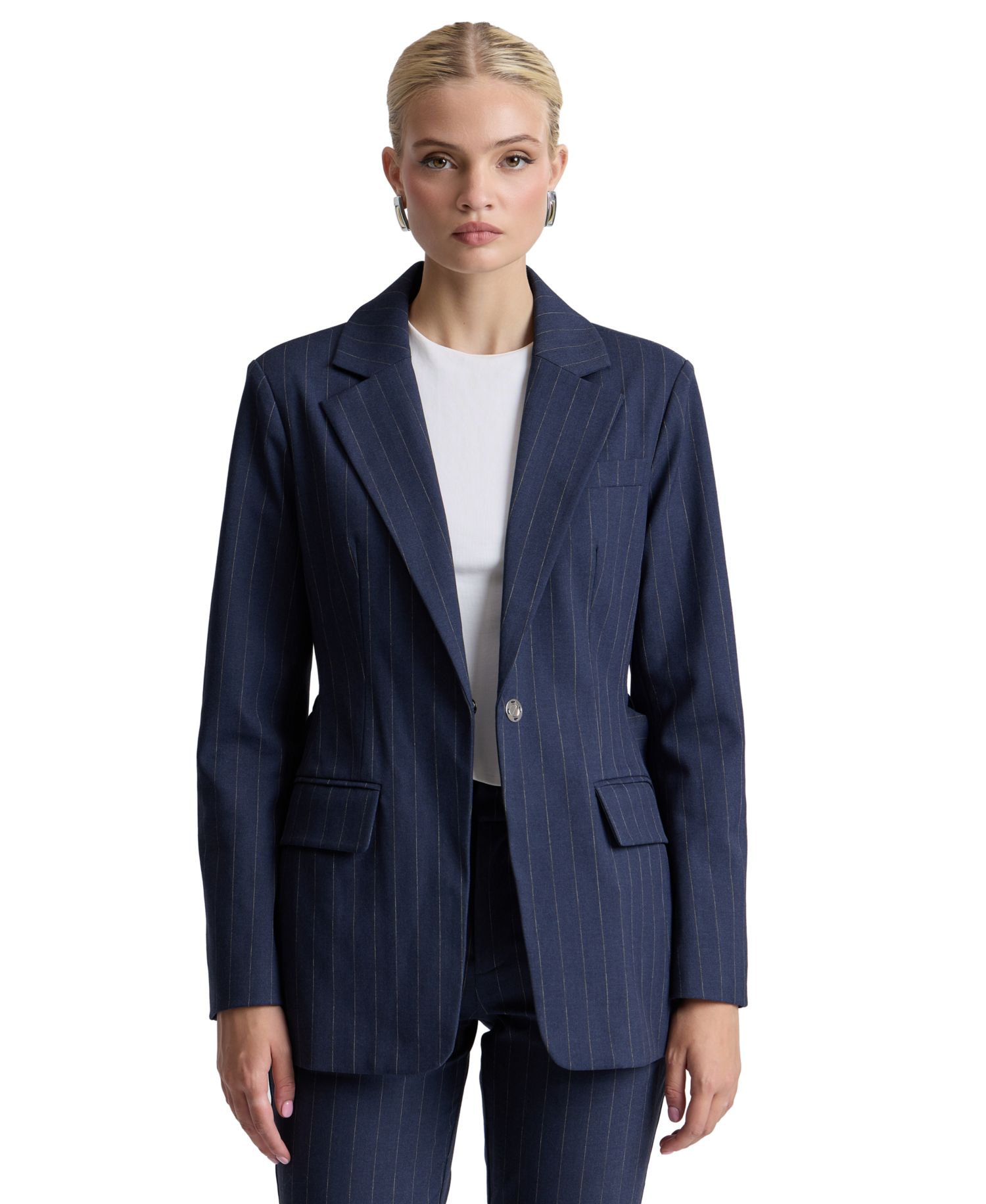 Women's Spread Collar Belted Blazer