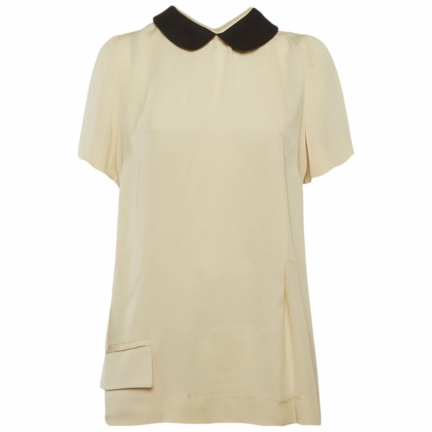Women's Crepe Top with Contrast Collar