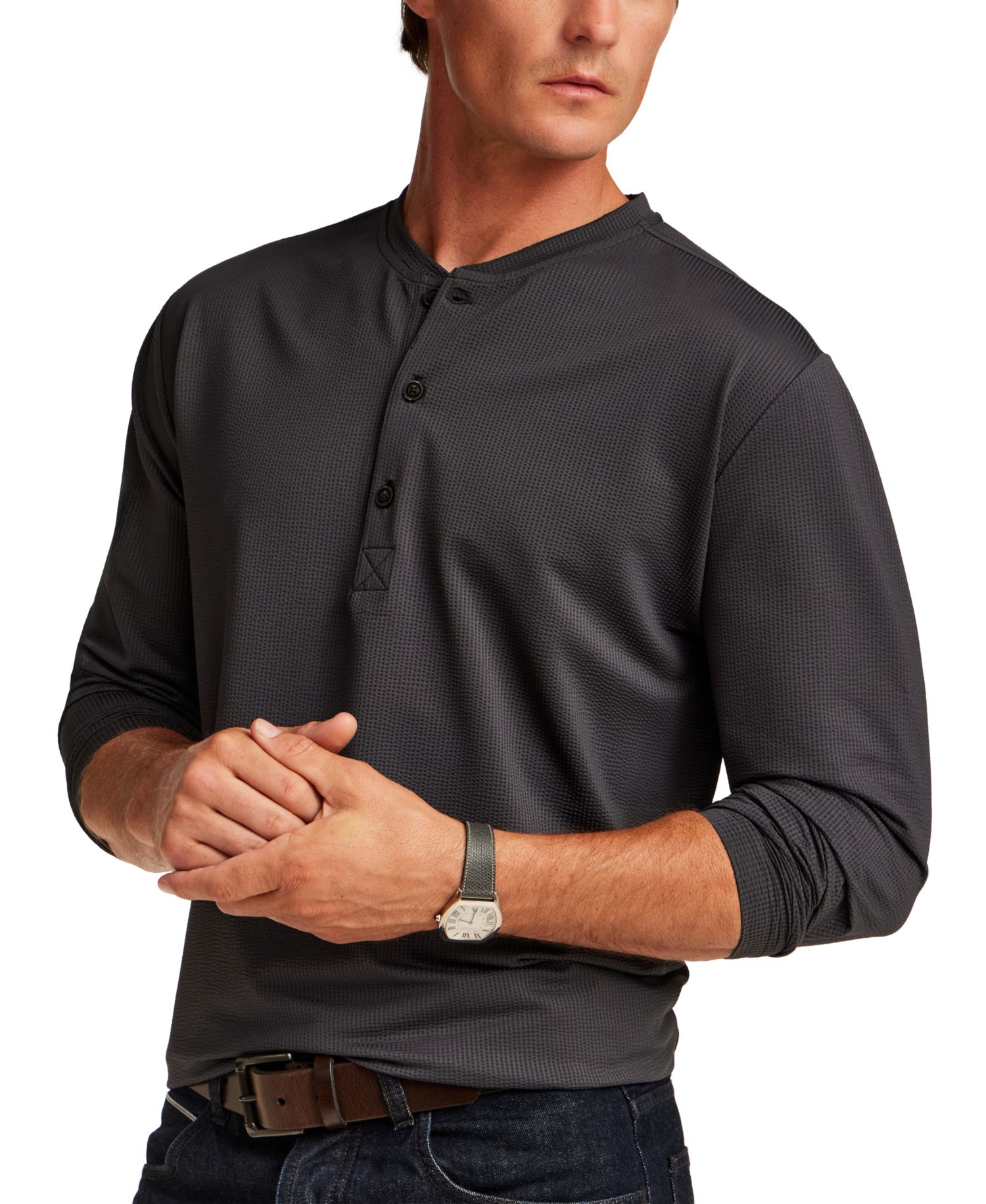 Men's Performance Mini Seersucker Henley T-Shirt