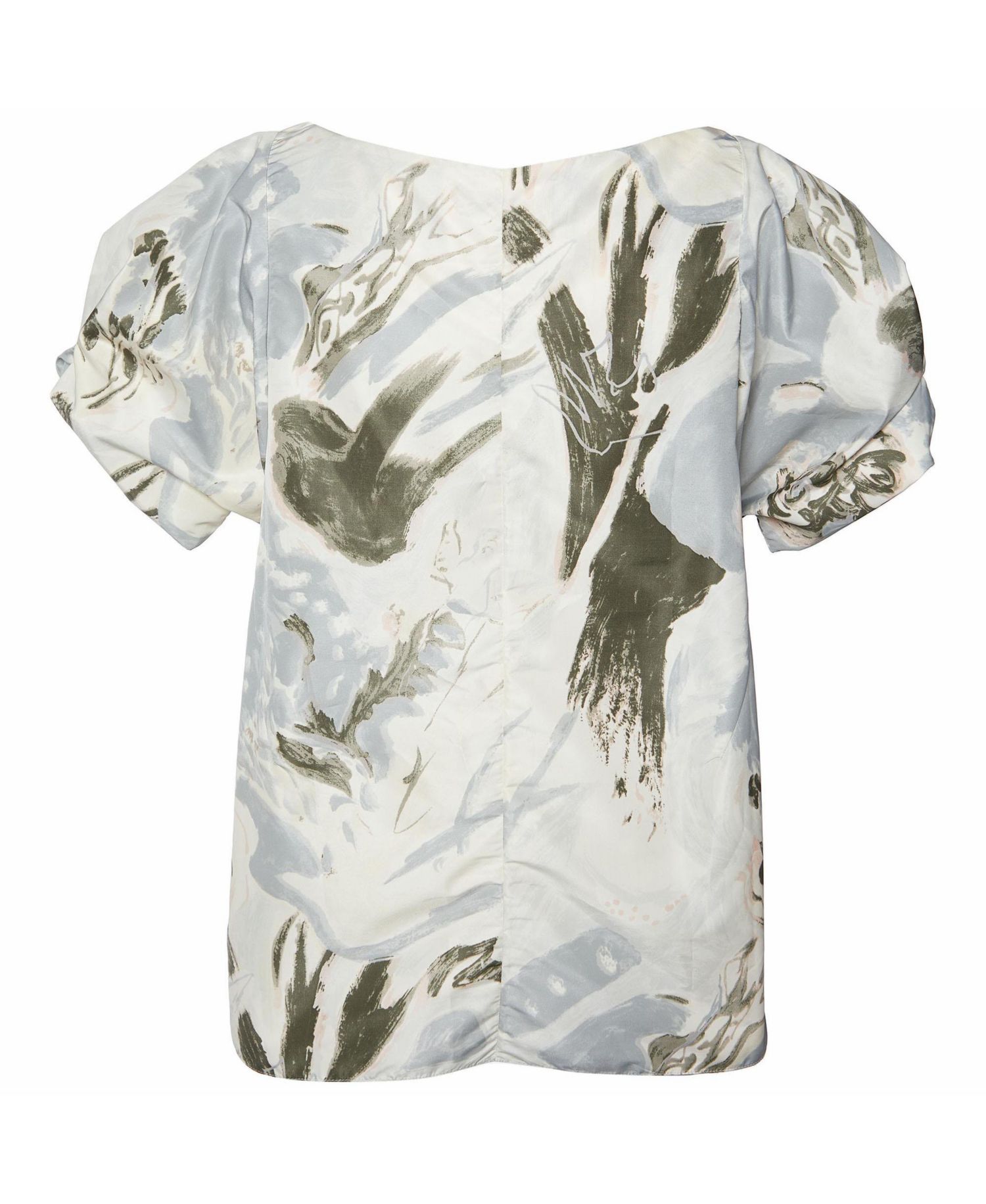 Women's Abstract Print Oversized Sleeve Satin Top