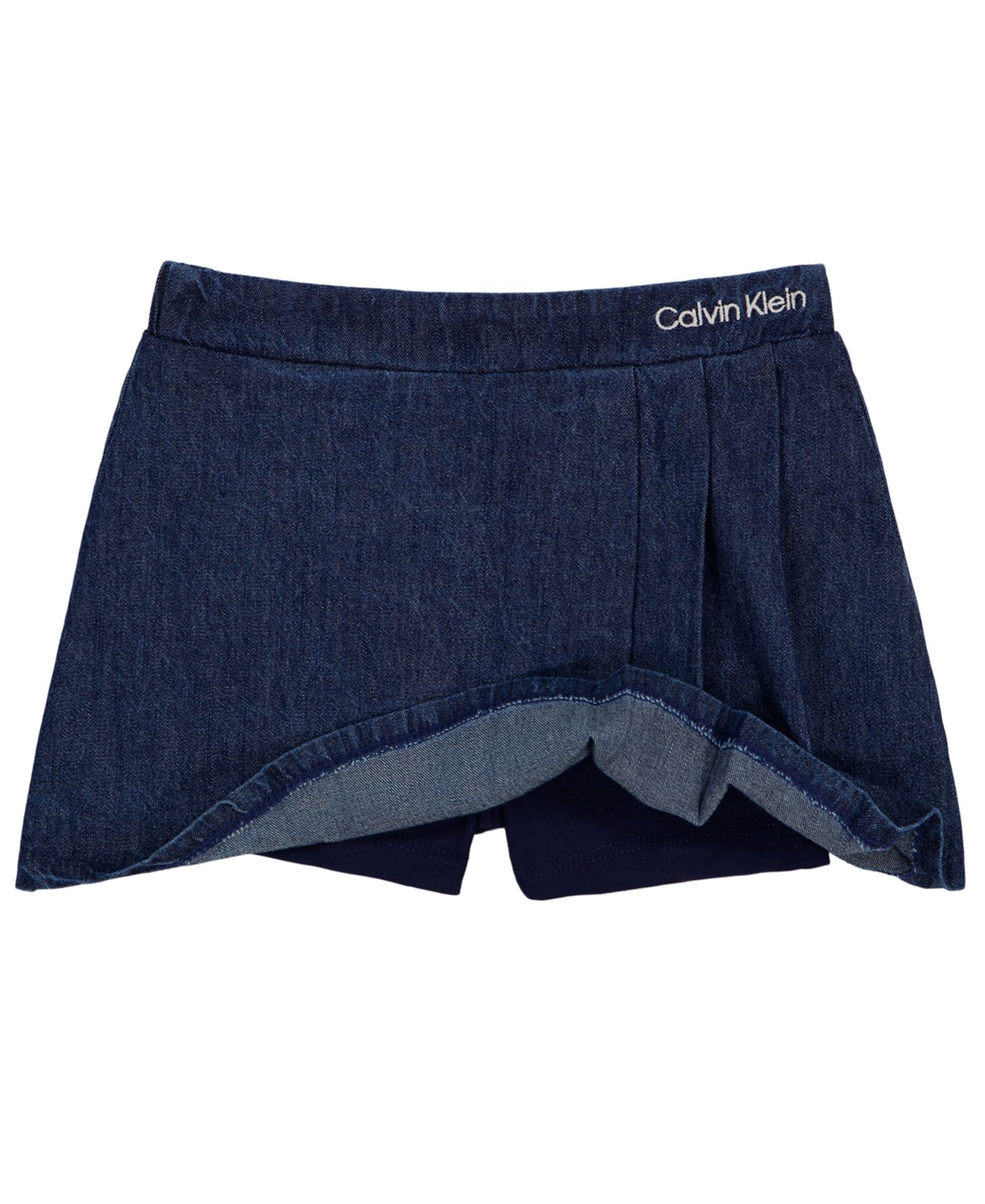 Girls' 2T-6X Long-Sleeve Top and Denim Skort, 2-Piece Set