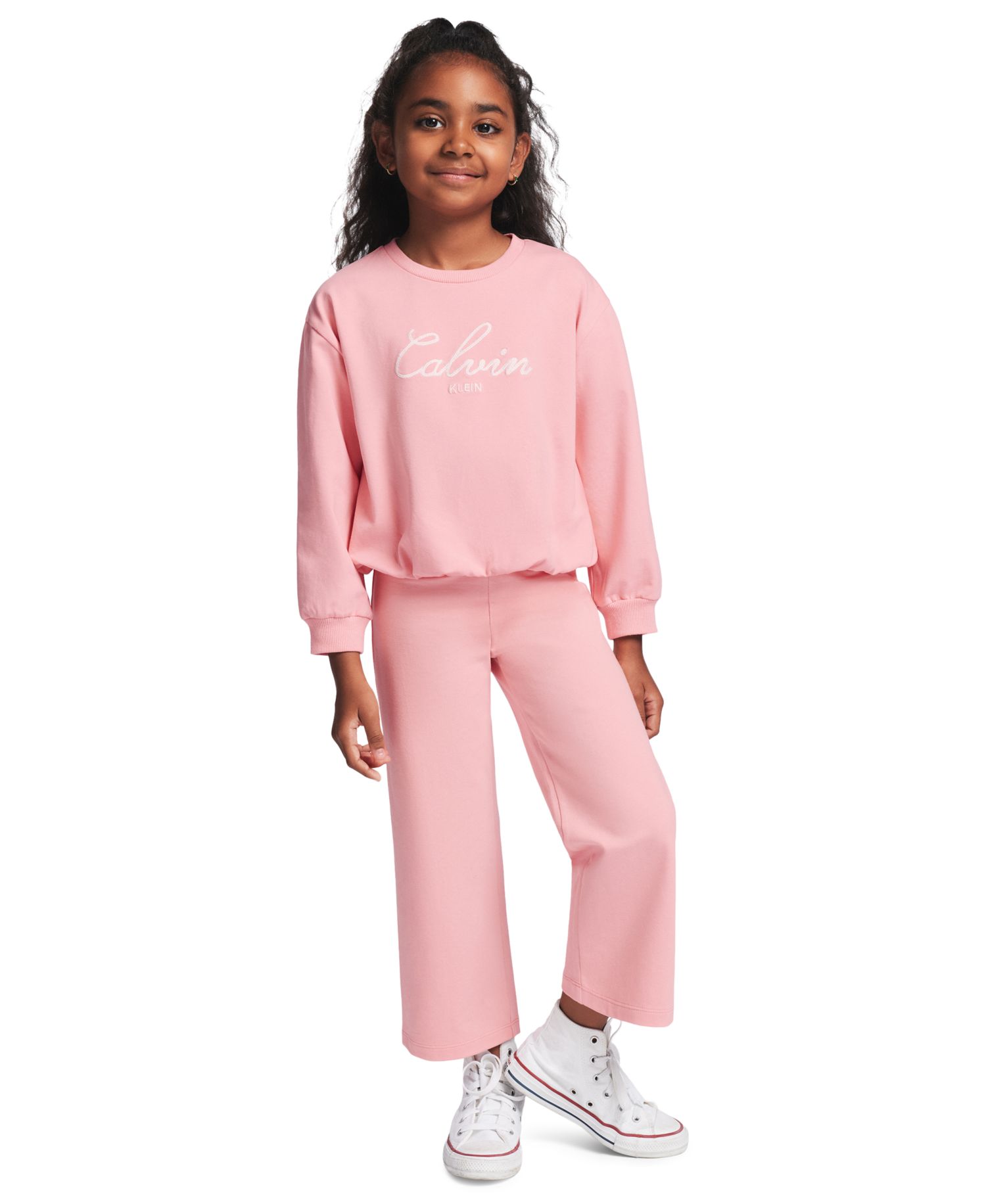 Girls' 2T-6X Crewneck Sweatshirt and Pants, 2-Piece Set